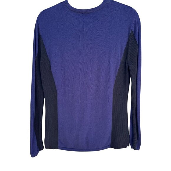 G.I.L.I. Womens Purple & Black Long Sleeve Cotton Blend Knit Sweater Top Size L - Picture 7 of 8